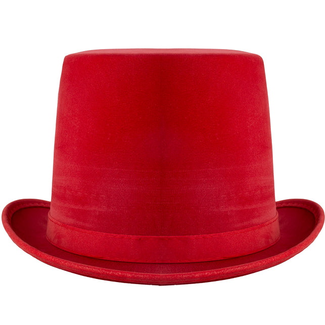 Funny Fashion Hoge hoed rood lederlook