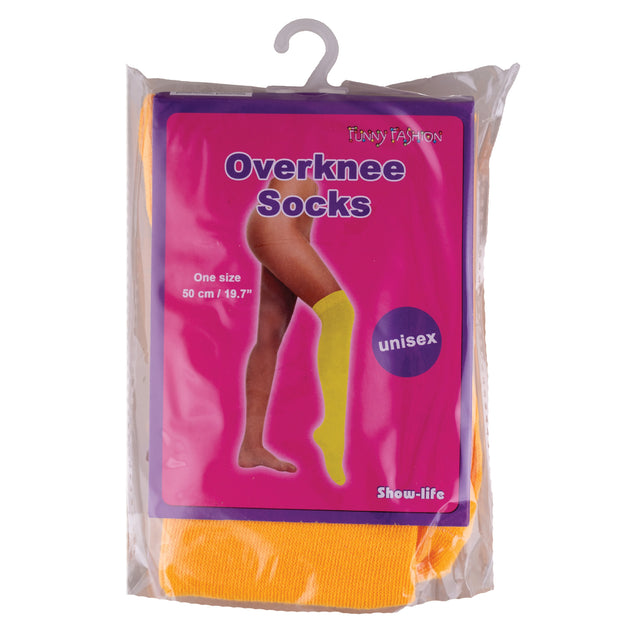 Funny Fashion Hoge party kniekousen geel