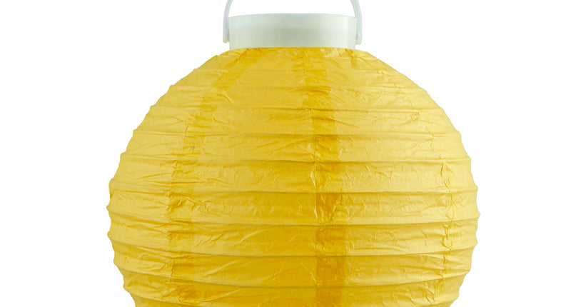 Funny Fashion Lampion papier geel 20cm met licht