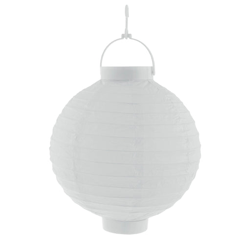 Funny Fashion Lampion papier wit 20 cm met licht