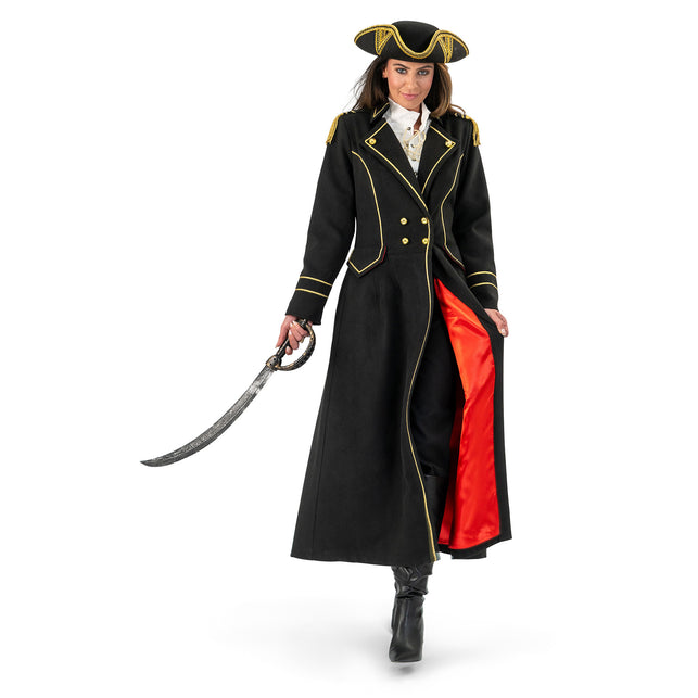 Funny Fashion Luxe piraten jas zwart dames Liv