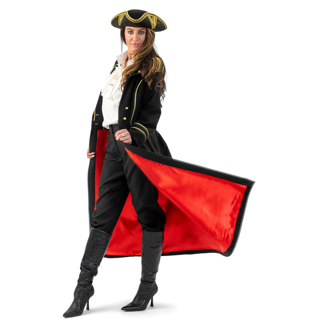 Funny Fashion Luxe piraten jas zwart dames Liv
