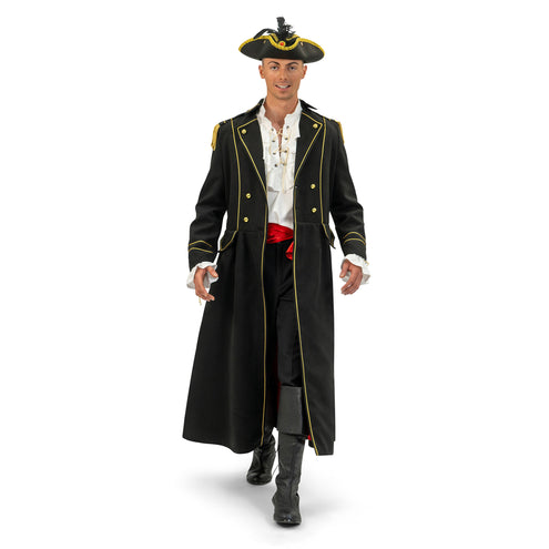 Funny Fashion Luxe piraten jas zwart heren Leo