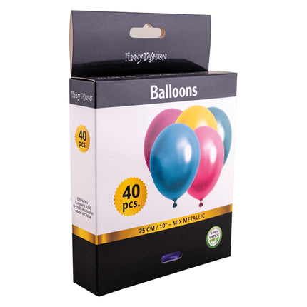 Funny Fashion Metallic gekleurde ballonnen 40st