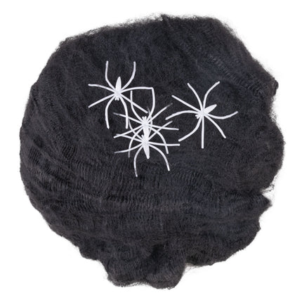 Funny Fashion Nep spinnenweb zwart met spinnen