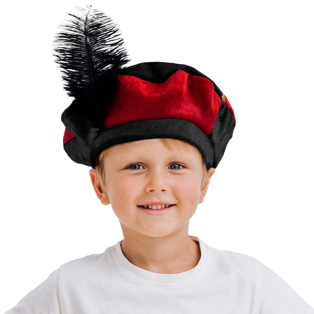 Funny Fashion Pieten muts kind rood zwart