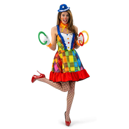 Funny Fashion Regenboog Clowns jurk dames Rosy