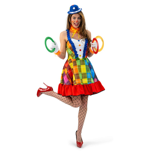 Funny Fashion Regenboog Clowns jurk dames Rosy