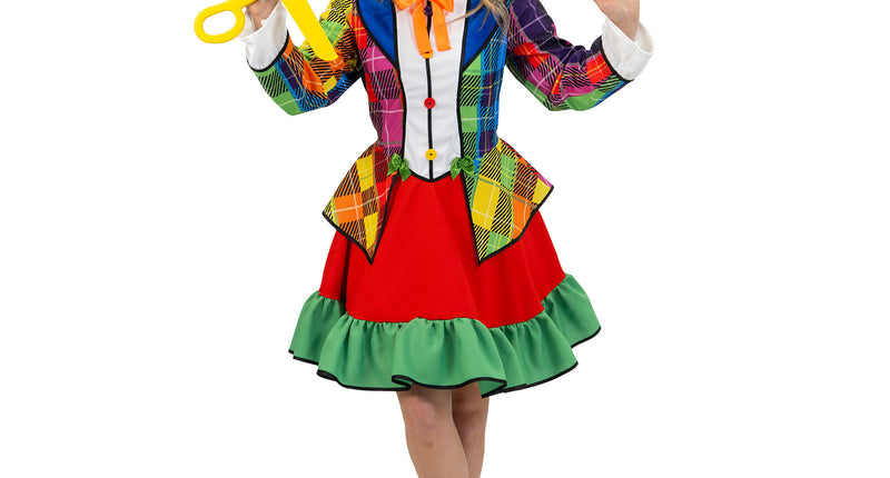 Funny Fashion Regenboog Clownsjurk dames Rose