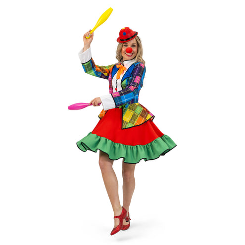 Funny Fashion Regenboog Clownsjurk dames Rose