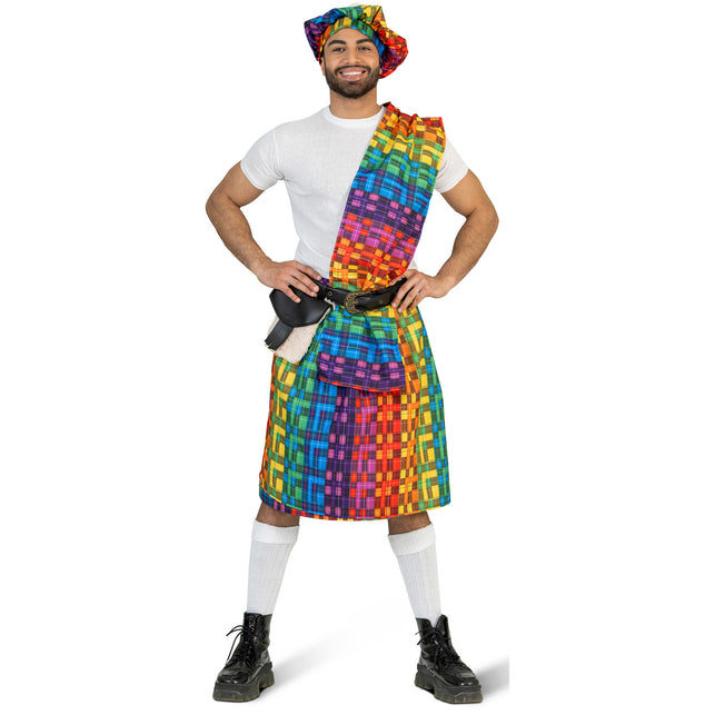 Funny Fashion Regenboog kilt heren Schots