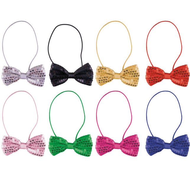 Funny Fashion Roze strikje met pailletten