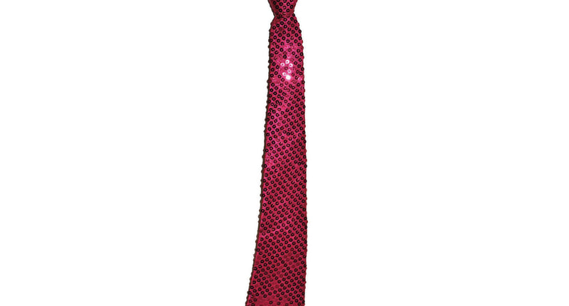 Funny Fashion Roze/Fuchsia party stropdas met pailletten