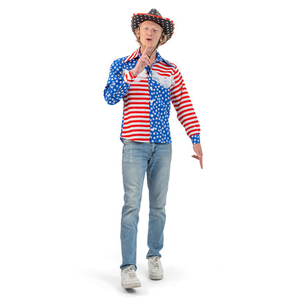 Funny Fashion Shirt Amerika vlag heren