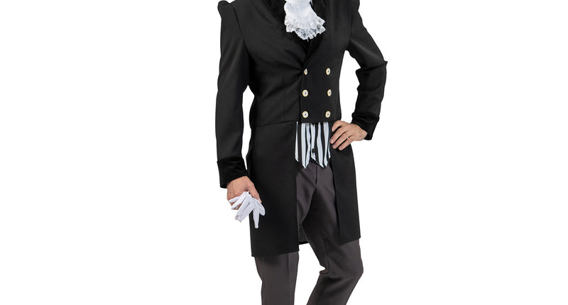 Funny Fashion Victoriaanse kostuum zwart/wit heren