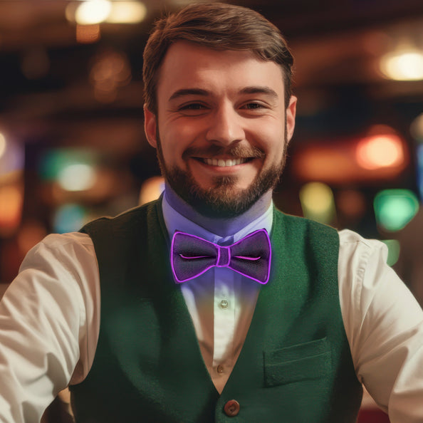 Funny Fashion Vlinderdas met licht paars