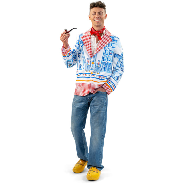 Funny Fashion Volendamse jas Delfts blauw heren