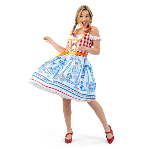 Funny Fashion Volendamse jurk Delfts blauw dames