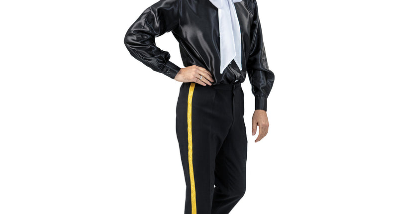 Funny Fashion Zwarte broek met gouden bies