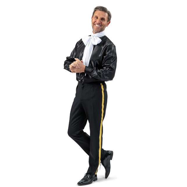 Funny Fashion Zwarte broek met gouden bies