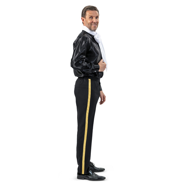 Funny Fashion Zwarte broek met gouden bies