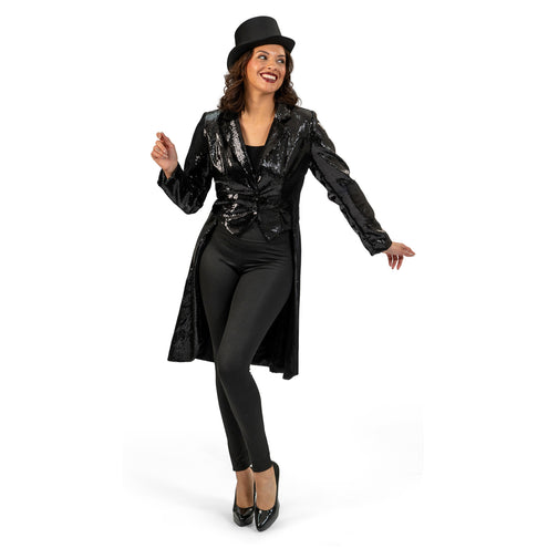 Funny Fashion Zwarte glitter slipjas met pailletten dames