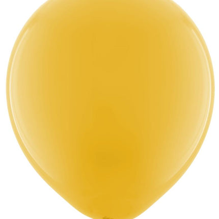 Gele latexballon uit de set rood geel groen, ronde vorm met knoopnippel