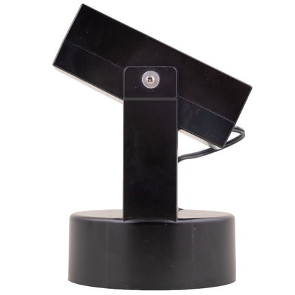 Halloween projector achterzijde met opgeklapte kop en zwart snoertje naar de voet