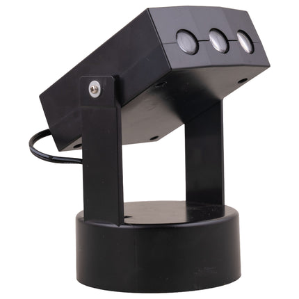 Halloween projector zwart met drie ronde lenzen in de kantelbare kop op ronde voet