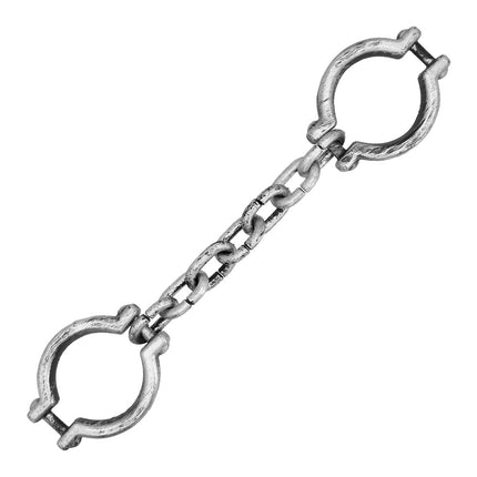 Handboeien Chainfall diagonaal, grove schakelketting met verweerde zilverkleurige afwerking