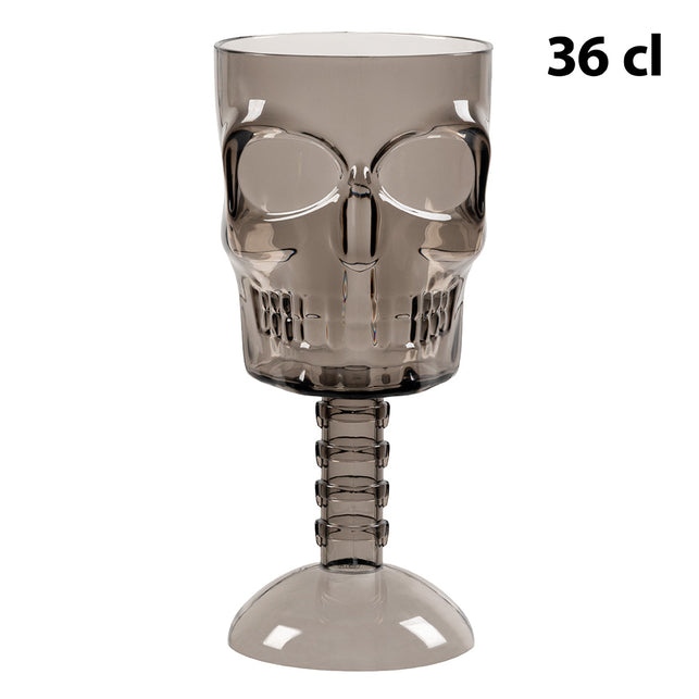 Kelk Smoke skull van voren, met oogkassen en een tandenrij in reliëf en 36 cl inhoud