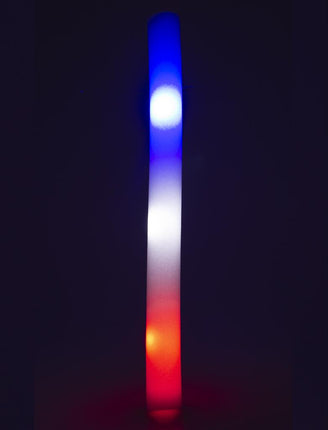 Led foam stick Frankrijk van 48 cm die oplicht in blauw, wit en rood voor een Frans themafeest