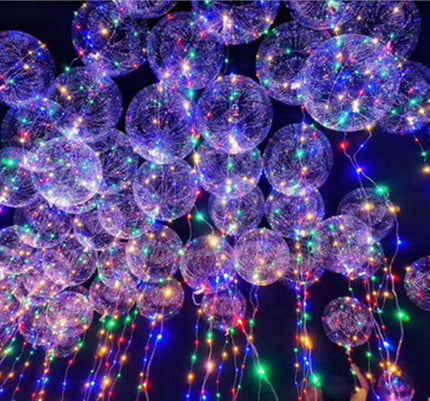 Lichtslinger led voor ballonnen met multicolor lampjes in transparante ballonnen als feestverlichting