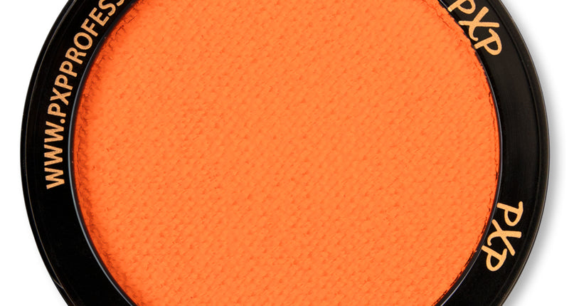 Neon schmink peach van PXP, 10 gram waterschmink in rond kuipje met neonoranje kleur