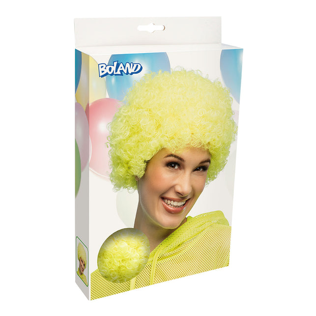 Neongele UV-afropruik van Boland in de verpakking