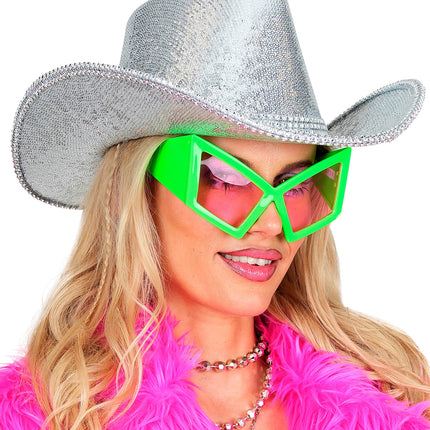 Bril oversized neon groen sfeerbeeld – brillen