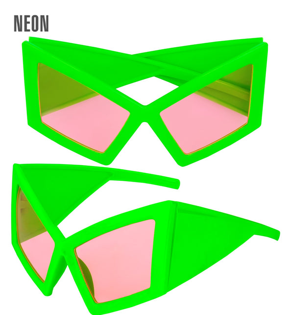 Bril oversized neon groen vooraanzicht – brillen
