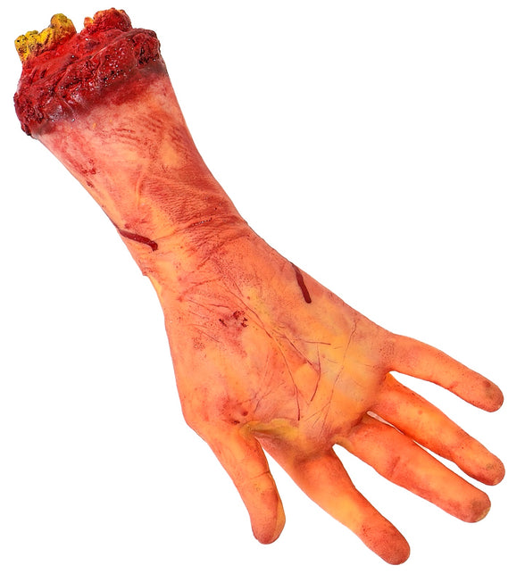 Nep onderarm in huidtint met adertjes en sneden, decoratie voor Halloween