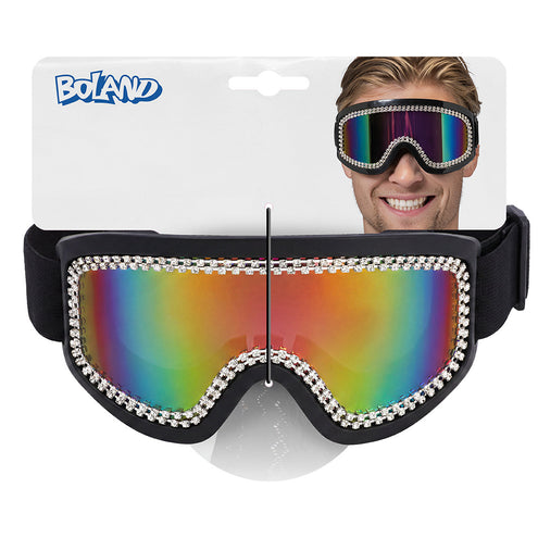 Party skibril Rave zwart met strass in de Boland-verpakking