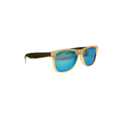 PartyXplosion Blues brother bril goud met spiegelglas