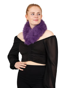 PartyXplosion Nep bont sjaal paars  met clip