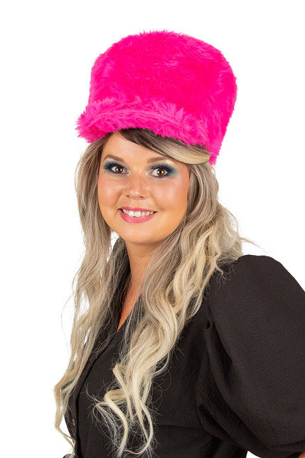 PartyXplosion Pluche fanfare hoed harmonie roze 15 cm