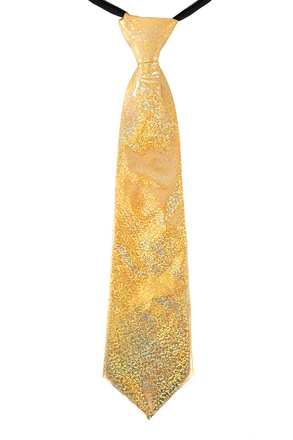PartyXplosion Stropdas glitter goud hologram