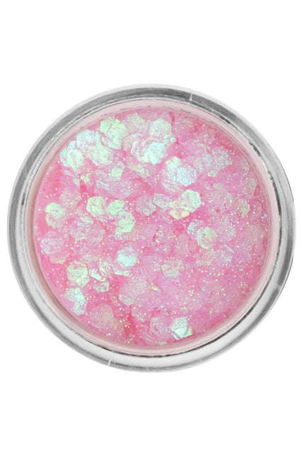 PXP chunky glitter crème roze roomijs kameleon in open potje met zeshoekige iriserende glitters