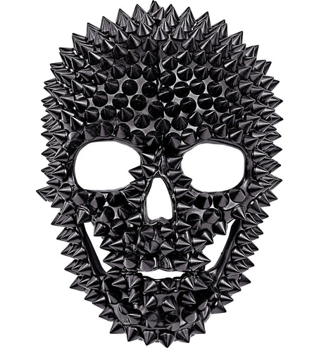 Schedelmasker zwart, volledig bezet met spitse nagels, met open ogen en neus