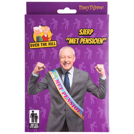 Sjerp 'Met pensioen' in de paarse verpakking van Funny Fashion