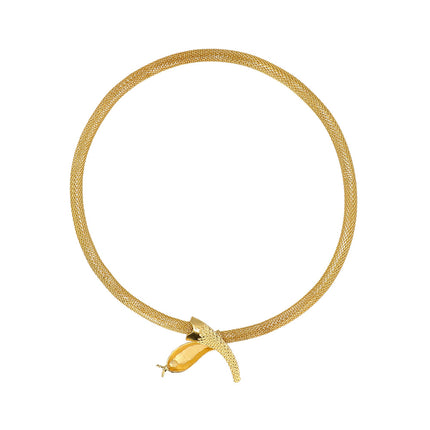 Slangenketting van de Egyptische set Golden Nile van boven, staart gekruist over de kop