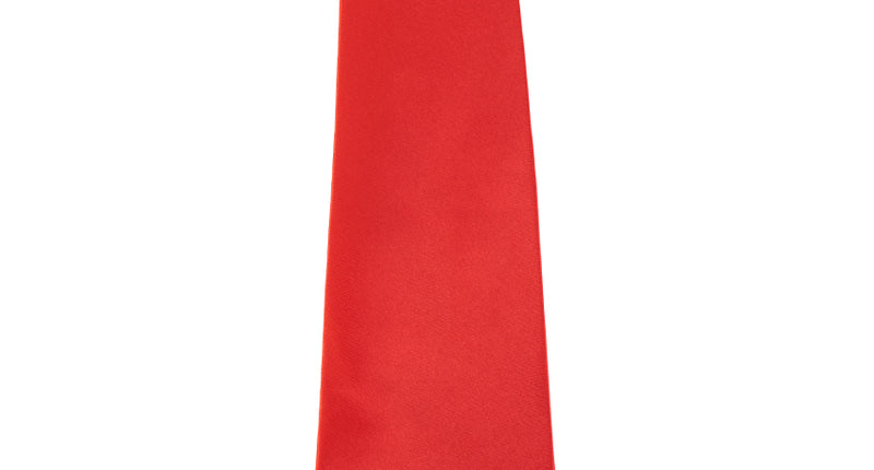 Stropdas rood met voorgeknoopte knoop en glanzend effen oppervlak, voor carnaval en themafeest