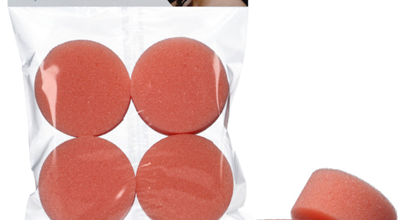 Superstar schminksponsjes rond roze, verpakking met 4 stuks voor grimeren bij carnaval