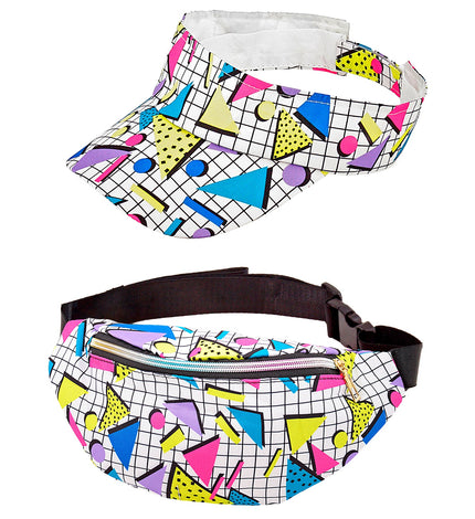 Anziehset 80er Funky Fashion weiß